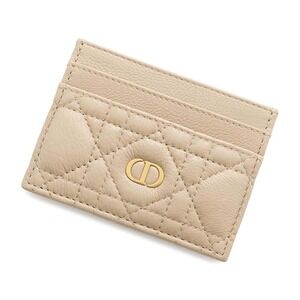Christian Dior Card Wallet Caro Freesia Leather
